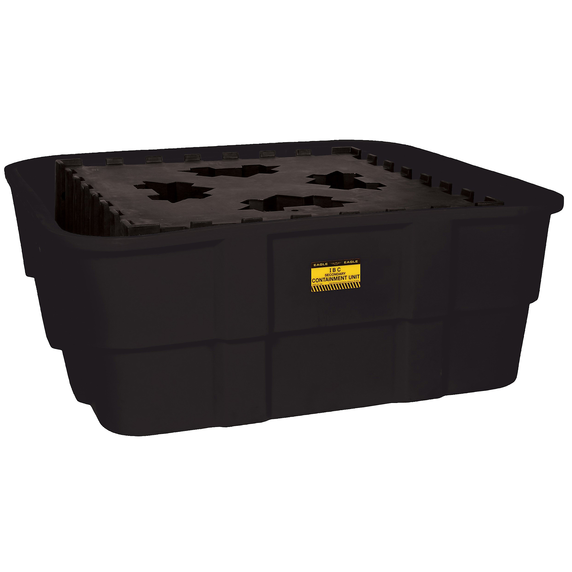 Eagle IBC Containment Unit — 400 Gal. Sump Capacity, Polyethylene Platform, 10,000 Lb. Load Capacity, No Drain, Black, Model# 1683B
